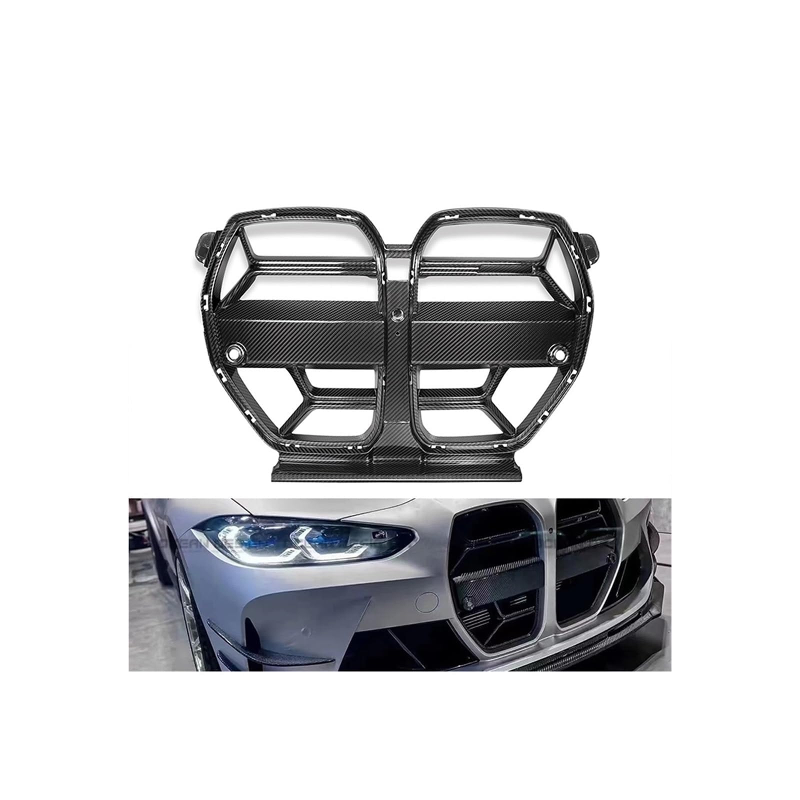 Auto-Frontgrill-Kühler für BMW série 3 G80 M3 série 4 G82 G83 M4 2021 2022 2023,Auto-Außenzubehör, personalisiertes Zubehör,normal-F-Silver B von Madehitr