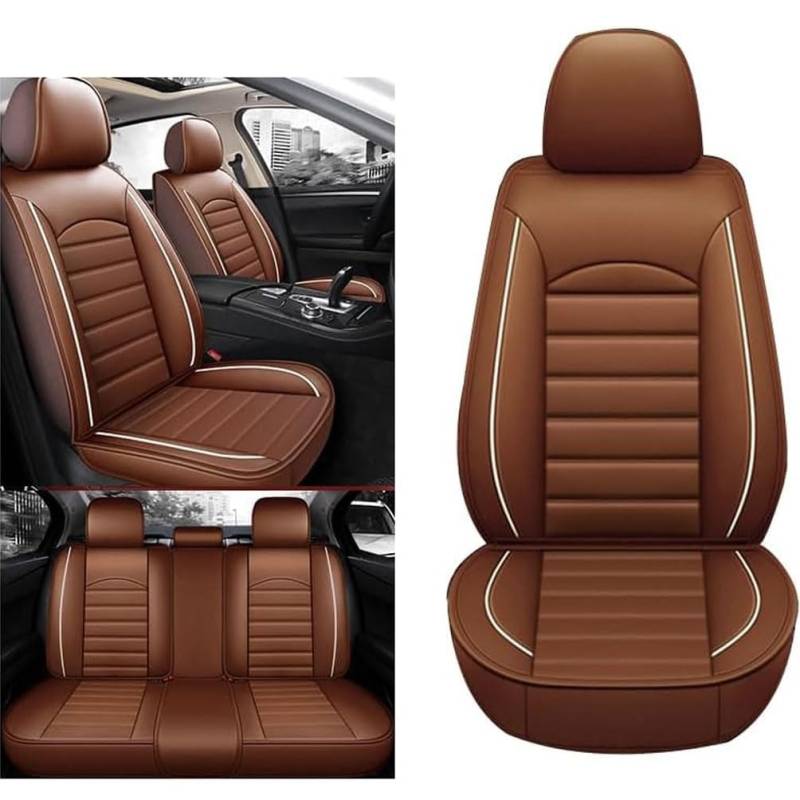 Madehitr 5 Sitze Autositzbezüge passend für Suzuki SX4 S-Cross (JY) 2013-2020 Full Surround atmungsaktive wasserdichte Autositzschoner Zubehör,normal-Coffee von Madehitr