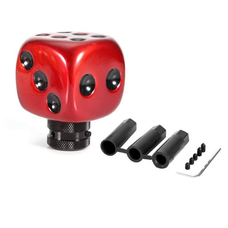 Madezz Schaltknauf Hebel, Auto Geändert Würfel Schaltknauf Stick Hebel Shifter Universal(rot) von Madezz