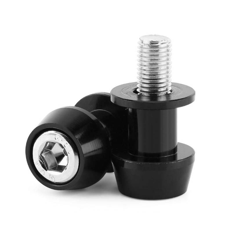 Schwingenschutz Montageständer 8 / 10mm Motorrad Swing Arm Spool Sliders Stehen Swingarm Bobbins Schwenkarmspule Hinteren Schwingen Heckständer Schieber Ständer Spulen Schieberegler (8MM-Schwarz) von Qiilu