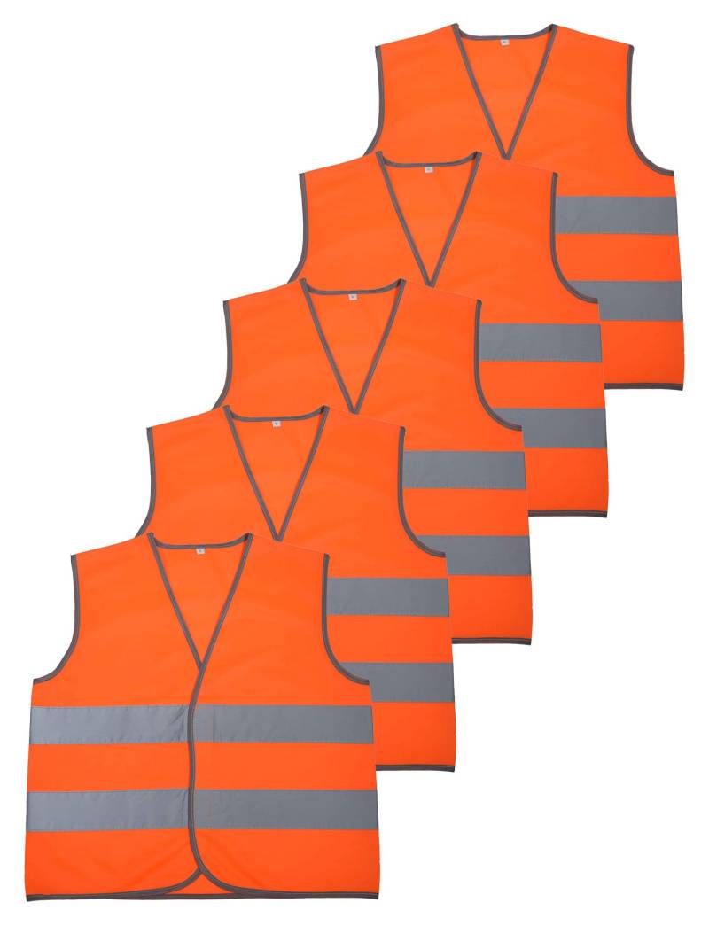 Maeau 5er Pack Reflektorweste Unisex Kinder Warnwesten Reflektierenden Streifen Weste Tops Mädchen Warnschutzwesten Junge Reflektor Vest Pannenwesten 10-12 Jahre von Maeau