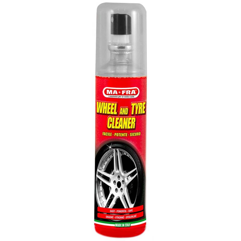 Ma-Fra, Felgen- und Reifenreiniger, 2in1-Reiniger Ideal zum Entfetten, Reinigen und Erneuern von Alufelgen und Autoreifen in wenigen Einfachen Schritten, Handliches 150ml Sprayformat von Mafra