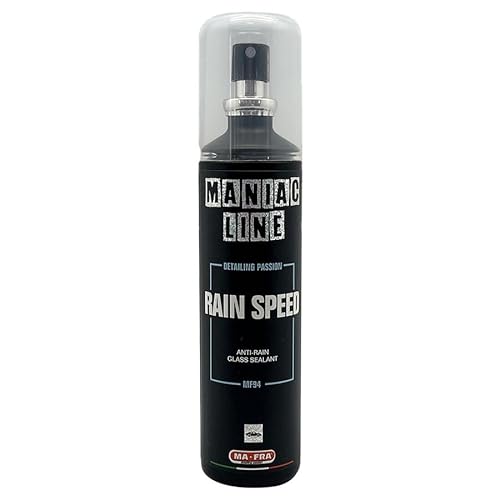 Ma-Fra Maniac Car Detailing Line, Rain Speed Anti-Rain Glass Sealant, bildet eine wasserabweisende Schutzbeschichtung, das Wasser gleitet von Glas und Autoscheiben, 100 ml von MANIAC LINE MAFRA