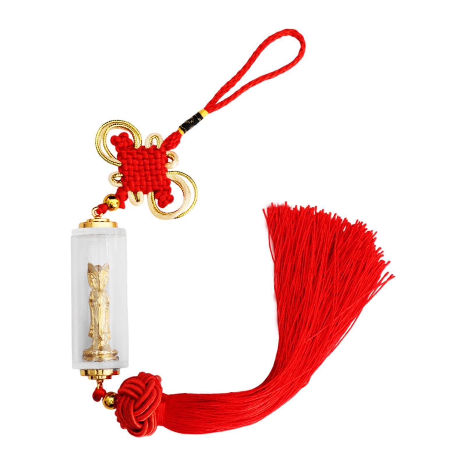 MagiDeal Auto Rückfahrspiegel Anhänger Auto baumelnde Skulptur Dangle Charm Buddha Guanyin Statue Hängende Verzierung für Wohnmobile Fahrzeuge, Rot von MagiDeal