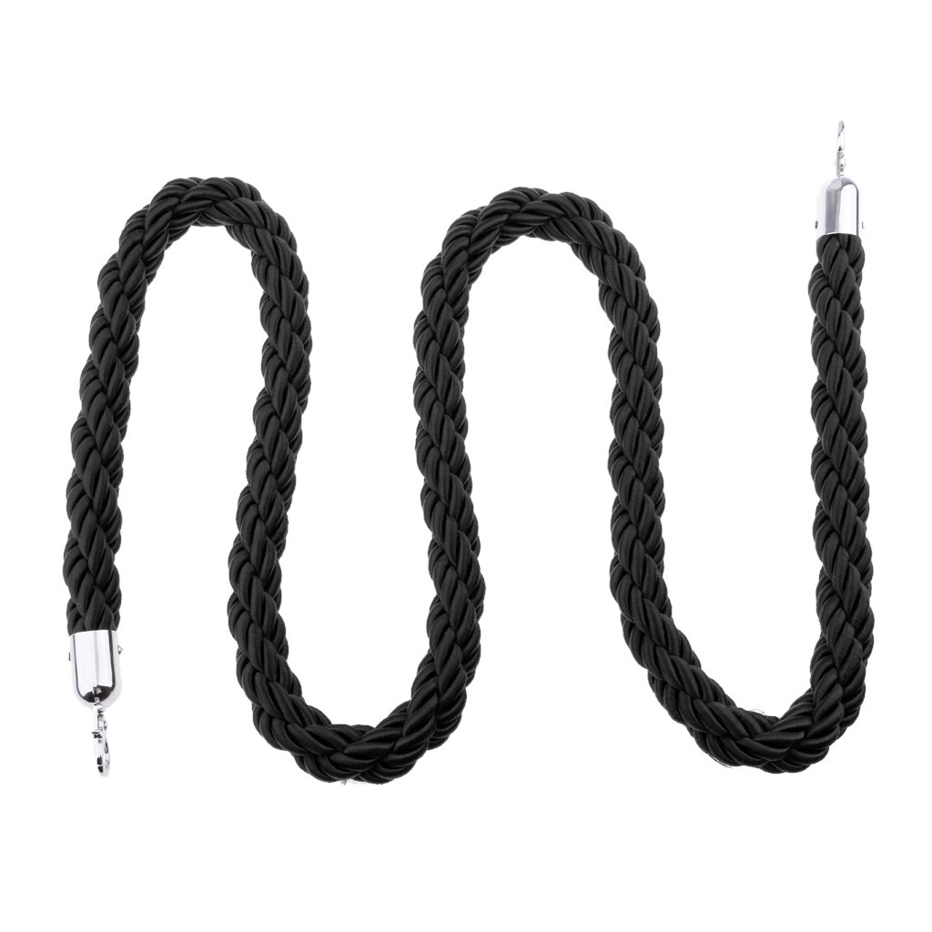 MagiDeal Cord Personen Absperrseil Personenleitsystem Absperrkordel Verdrehte Muster aus Nylon - Schwarz, 3m von MagiDeal