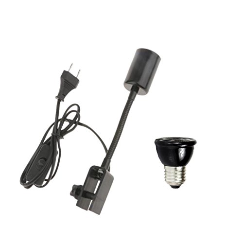 MagiDeal Flexible Klemmen Leuchte Lampenfassung Tischlampe Halter Stecker  für E27 Glühlampe,Schwarz