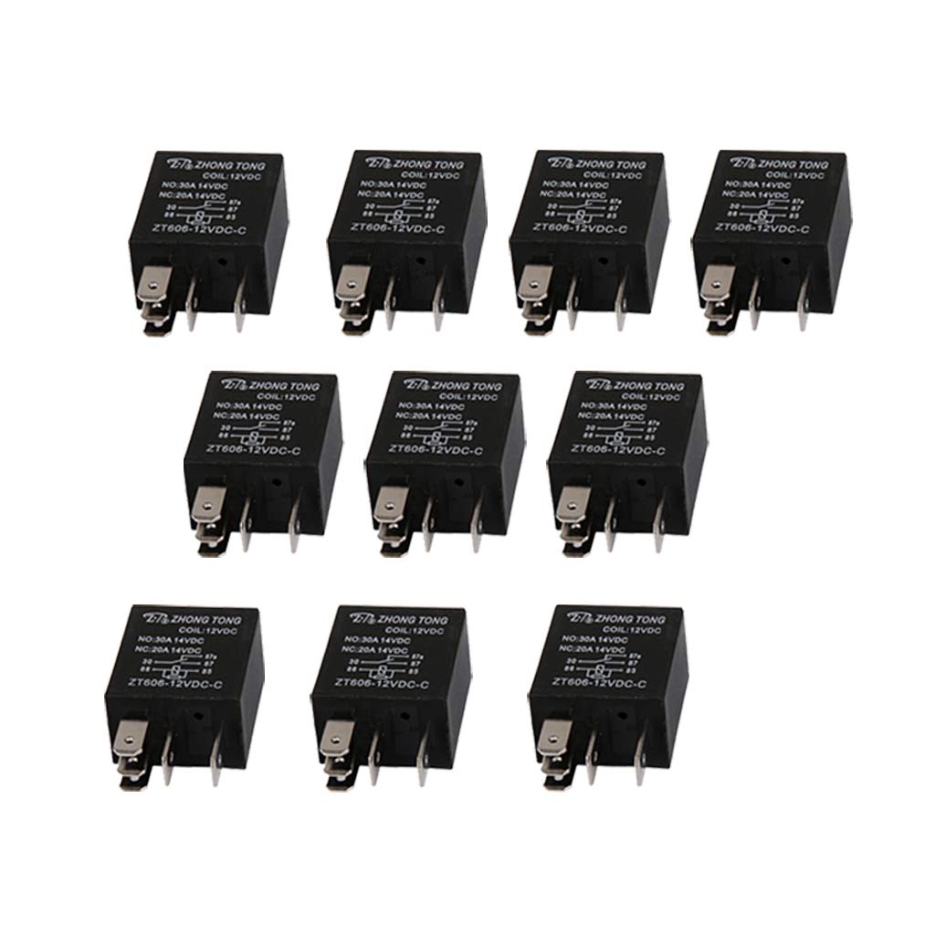 MagiDeal Packung mit 10 Pkw Auto Automotive DC 12V 20A / 30A AMP SPDT Relais Relais 5 Pin 5P von MagiDeal