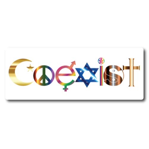 Magnet Me Up: Coexist Symbol-Aufkleber, 7,6 x 20,3 cm, robuster Automobil-Magnet für Auto, LKW, SUV – fördern Sie Frieden, Harmonie und Einheit mit diesem symbolischen Auto-Magnet von Magnet Me Up