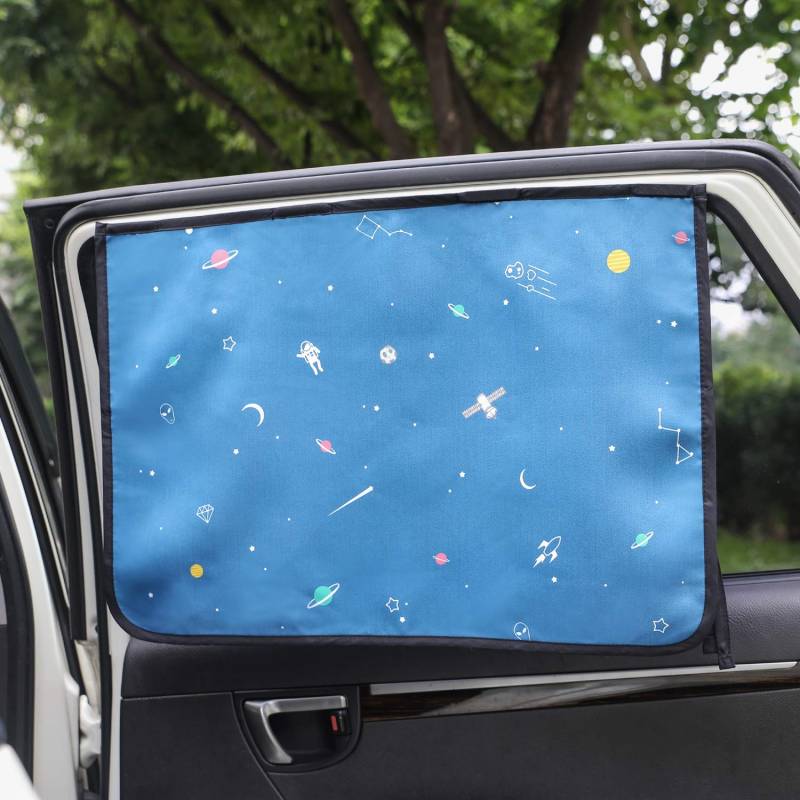 Magnetverschluss Auto Sonnenschutz Vorhang für Seite Fenster für Baby Kinder Kinder - Sonnenschirm Displayschutzfolie - Schützt vor Sonne Blendung und Hitze (Be-Space Travel) von Magnet Sun Shade