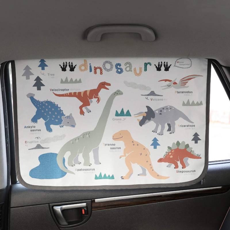 Magnetverschluss Auto Sonnenschutz Vorhang für Seite Fenster für Baby Kinder Kinder - Sonnenschirm Displayschutzfolie - Schützt vor Sonne Blendung und Hitze (Dinosaur) von Magnet Sun Shade