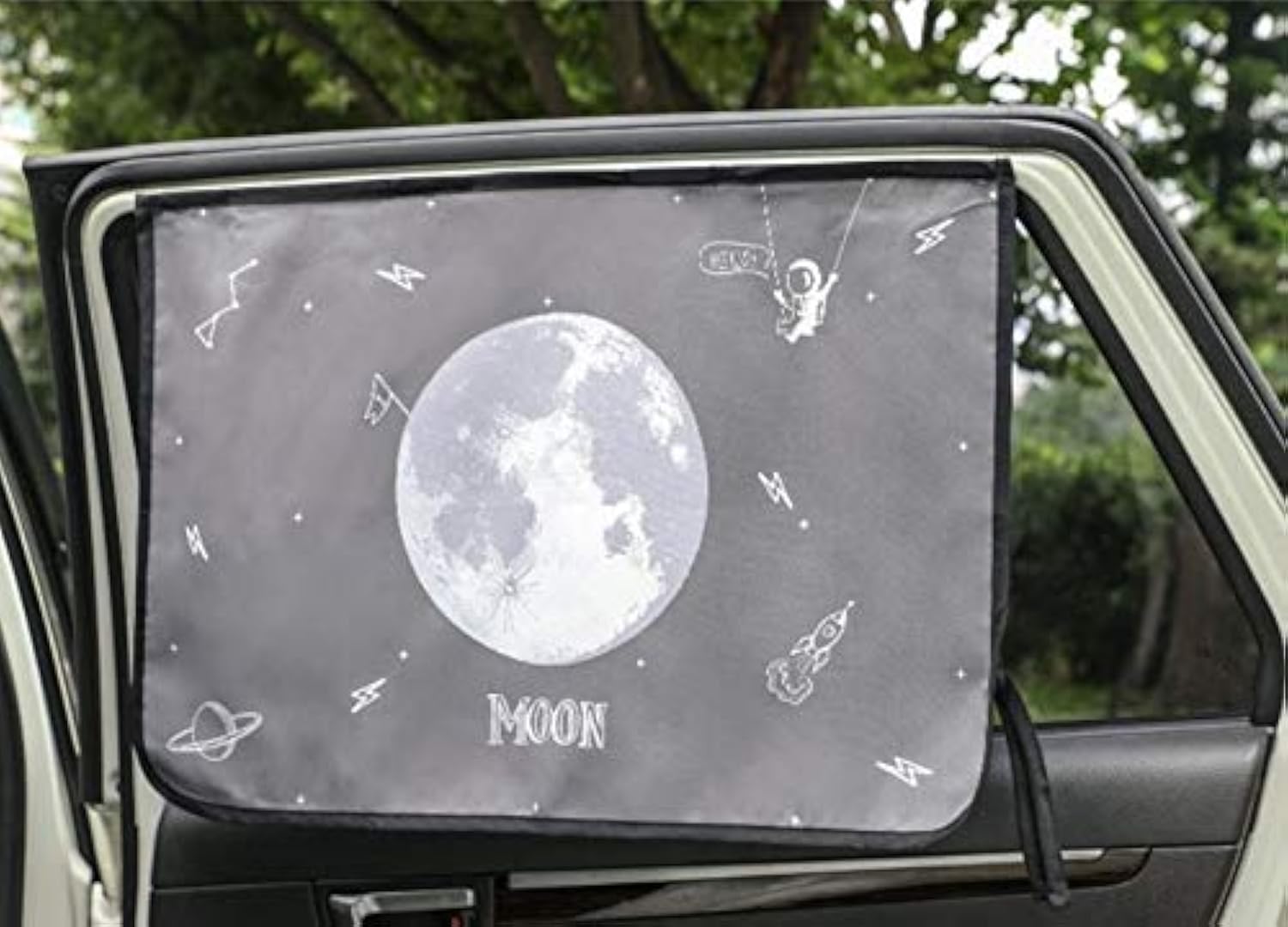 Magnetverschluss Auto Sonnenschutz Vorhang für Seite Fenster für Baby Kinder Kinder - Sonnenschirm Displayschutzfolie - Schützt vor Sonne Blendung und Hitze (Moon) von Magnet Sun Shade