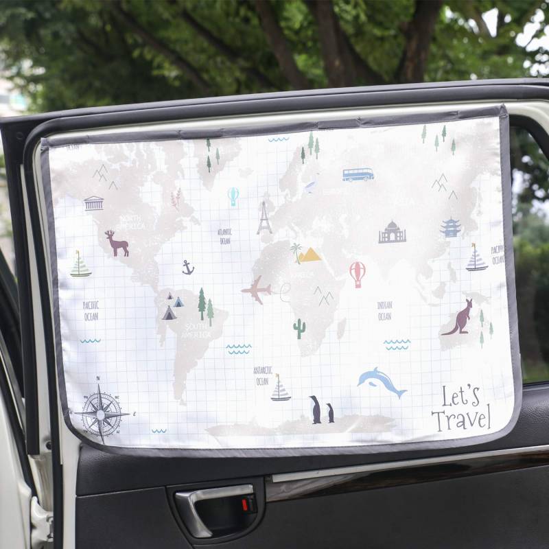 Magnetverschluss Auto Sonnenschutz Vorhang für Seite Fenster für Baby Kinder Kinder - Sonnenschirm Displayschutzfolie - Schützt vor Sonne Blendung und Hitze (WorldTravel) von Magnet Sun Shade