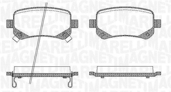 Bremsbelagsatz, Scheibenbremse Hinterachse Magneti Marelli 363916060210 von Magneti Marelli