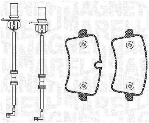 Bremsbelagsatz, Scheibenbremse Hinterachse Magneti Marelli 363916060674 von Magneti Marelli