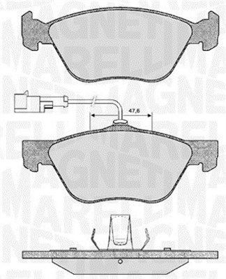 Bremsbelagsatz, Scheibenbremse Vorderachse Magneti Marelli 363916060101 von Magneti Marelli