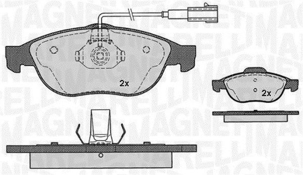 Bremsbelagsatz, Scheibenbremse Vorderachse Magneti Marelli 363916060112 von Magneti Marelli