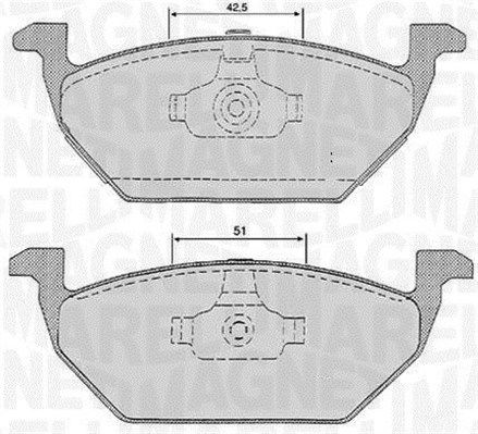 Bremsbelagsatz, Scheibenbremse Vorderachse Magneti Marelli 363916060134 von Magneti Marelli