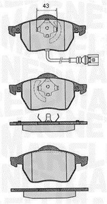 Bremsbelagsatz, Scheibenbremse Vorderachse Magneti Marelli 363916060136 von Magneti Marelli