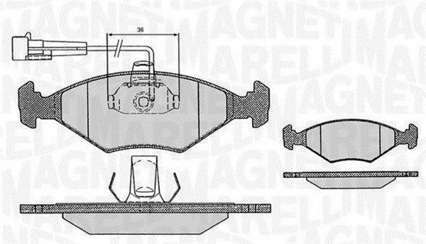 Bremsbelagsatz, Scheibenbremse Vorderachse Magneti Marelli 363916060234 von Magneti Marelli