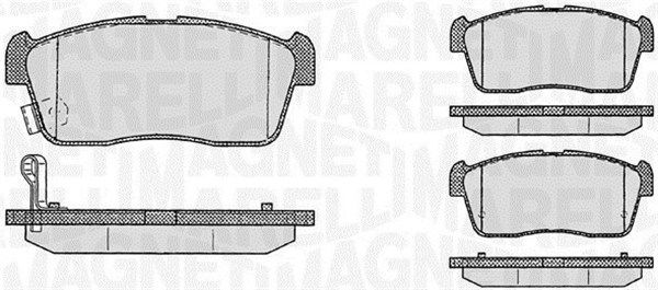 Bremsbelagsatz, Scheibenbremse Vorderachse Magneti Marelli 363916060470 von Magneti Marelli