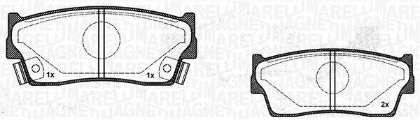 Bremsbelagsatz, Scheibenbremse Vorderachse Magneti Marelli 363916060799 von Magneti Marelli