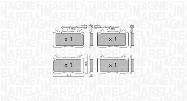 Bremsbelagsatz, Scheibenbremse Vorderachse Magneti Marelli 363916061199 von Magneti Marelli