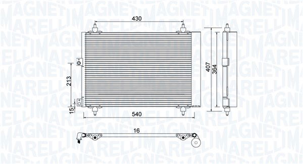 Kondensator, Klimaanlage Magneti Marelli 350203920000 von Magneti Marelli