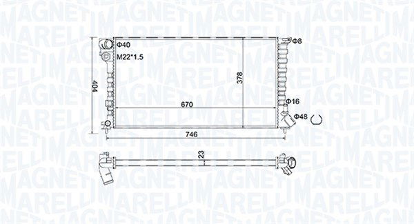 Kühler, Motorkühlung Magneti Marelli 350213186600 von Magneti Marelli