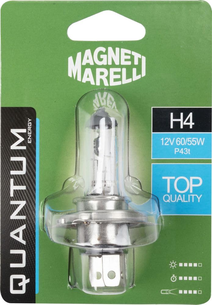 MAGNETI MARELLI 070.0000009482 H4 Halogen Einzelbirne Auto 12V 60/55W Sockel P43t von Quantum Energy