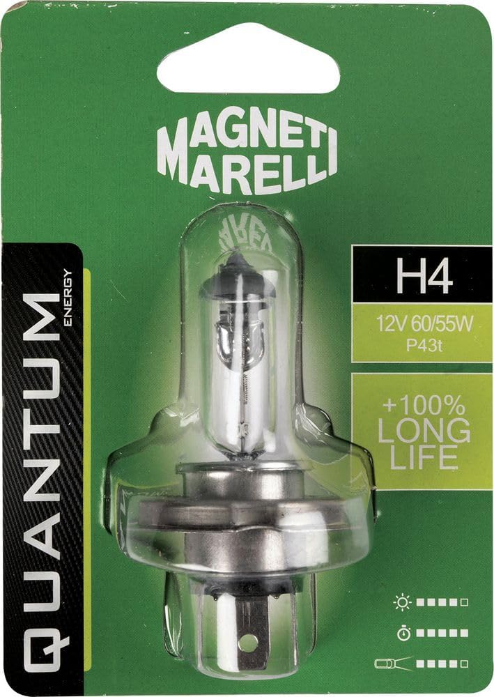 MAGNETI MARELLI 070.0000009508 H4 Einzelne Auto Long Life 12V 60/55W Sockel P43t von Quantum Energy