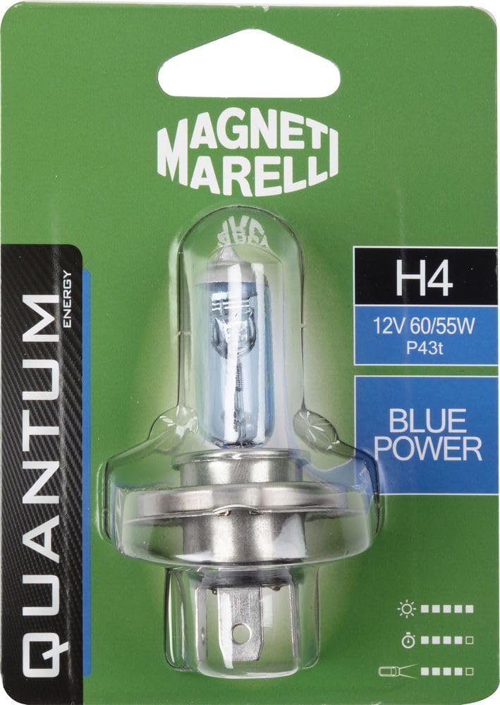 MAGNETI MARELLI 070.0000009511 H4 Einzellampe Auto Blue Power 12V 60/55W Sockel P43t von Quantum Energy