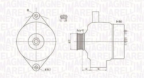 Magneti Marelli 063732026010 Lichtmaschine Opel Agila auf von Magneti Marelli