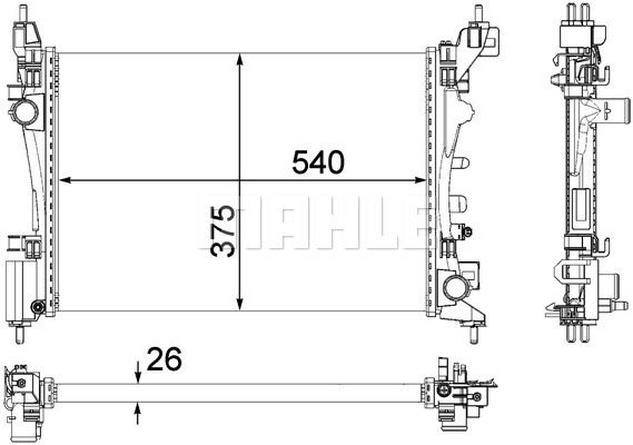 Kühler, Motorkühlung Mahle Original CR 1182 000P von Mahle Original