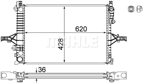 Kühler, Motorkühlung Mahle Original CR 1546 000S von Mahle Original