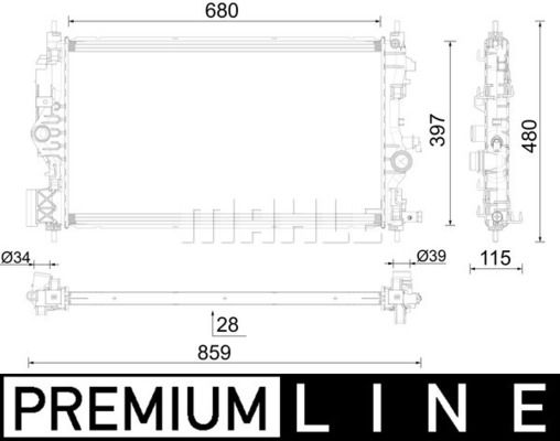 Kühler, Motorkühlung Mahle Original CR 1697 000P von Mahle Original