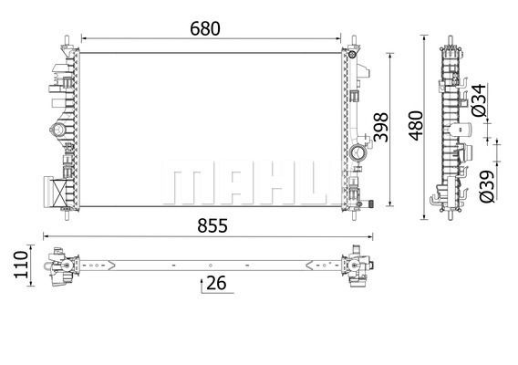 Kühler, Motorkühlung Mahle Original CR 2265 000P von Mahle Original