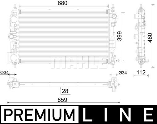 Kühler, Motorkühlung Mahle Original CR 2594 000P von Mahle Original