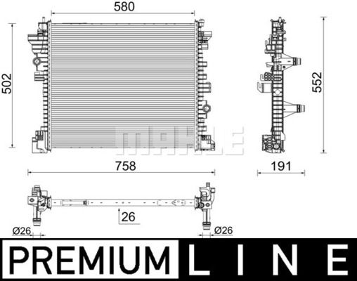 Kühler, Motorkühlung Mahle Original CR 2598 000P von Mahle Original