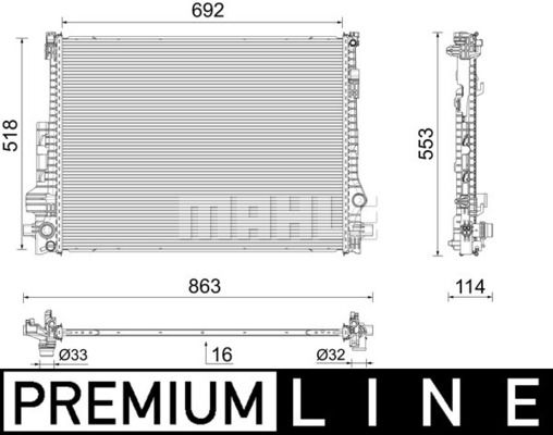 Kühler, Motorkühlung Mahle Original CR 2605 000P von Mahle Original