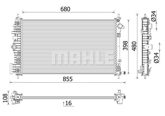 Kühler, Motorkühlung Mahle Original CR 2698 000P von Mahle Original