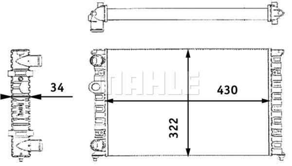 Kühler, Motorkühlung Mahle Original CR 364 000S von Mahle Original