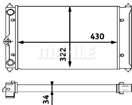 Kühler, Motorkühlung Mahle Original CR 408 000S von Mahle Original