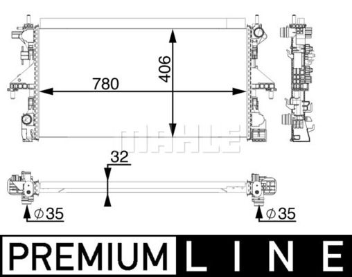 Kühler, Motorkühlung Mahle Original CR 806 000P von Mahle Original