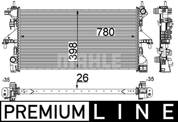 Kühler, Motorkühlung Mahle Original CR 808 000P von Mahle Original