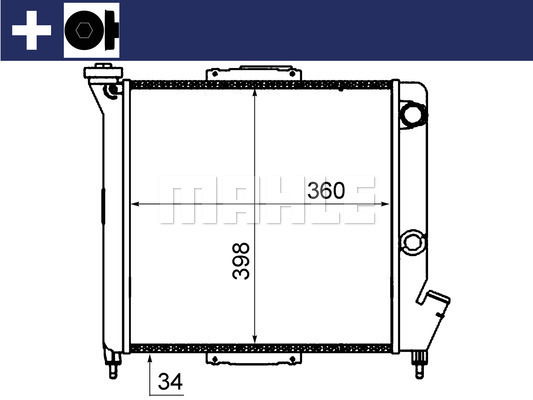 Kühler, Motorkühlung Mahle Original CR 832 000S von Mahle Original