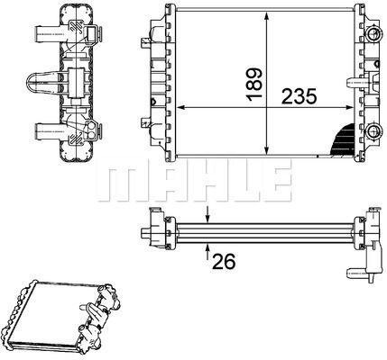 Kühler, Motorkühlung links Mahle Original CR 913 000P von Mahle Original