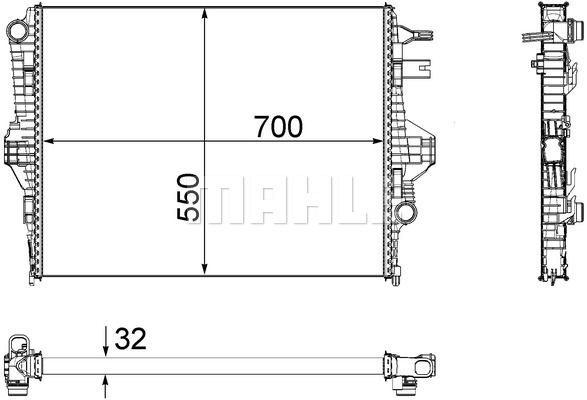 Kühler, Motorkühlung mitte Mahle Original CR 1183 000P von Mahle Original