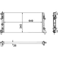 Kühler, Motorkühlung BEHR MAHLE CR 1096 000P von Mahle