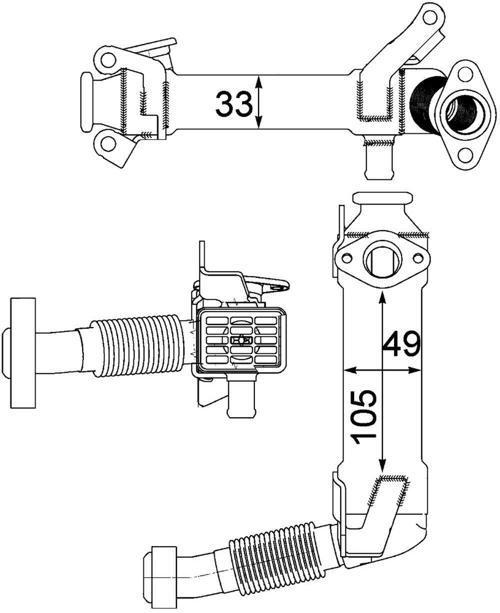 MAHLE CE 21 000P Kühler Abgasrückführung u.a. passend für BMW 5 Touring (E61) von MAHLE