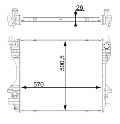 MAHLE CR 1363 000S Kühlmittelkühler u.a. passend für JAGUAR S-TYPE 2.7 V6 D von MAHLE